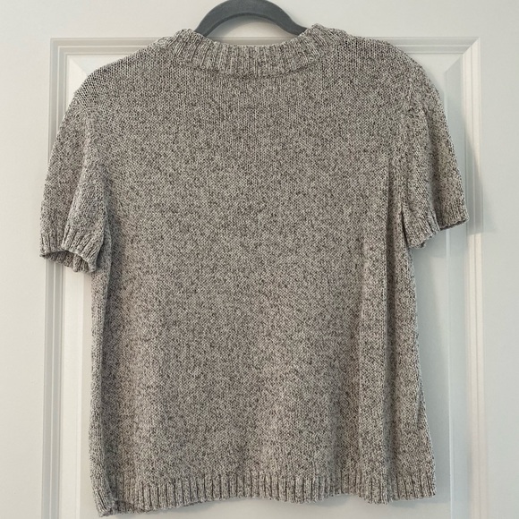 Madewell Cotton Short Sleeve Marble Gray Knit Top - Picture 4 of 4